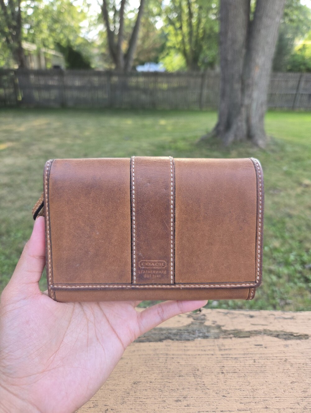 Coach Tan Brown Leather Wallet